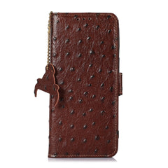 Ostrich Pattern Genuine Leather RFID Phone Case, For iPhone 14 Pro, For iPhone 14 Pro Max