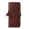 Ostrich Pattern Genuine Leather RFID Phone Case, For iPhone 14 Pro Max