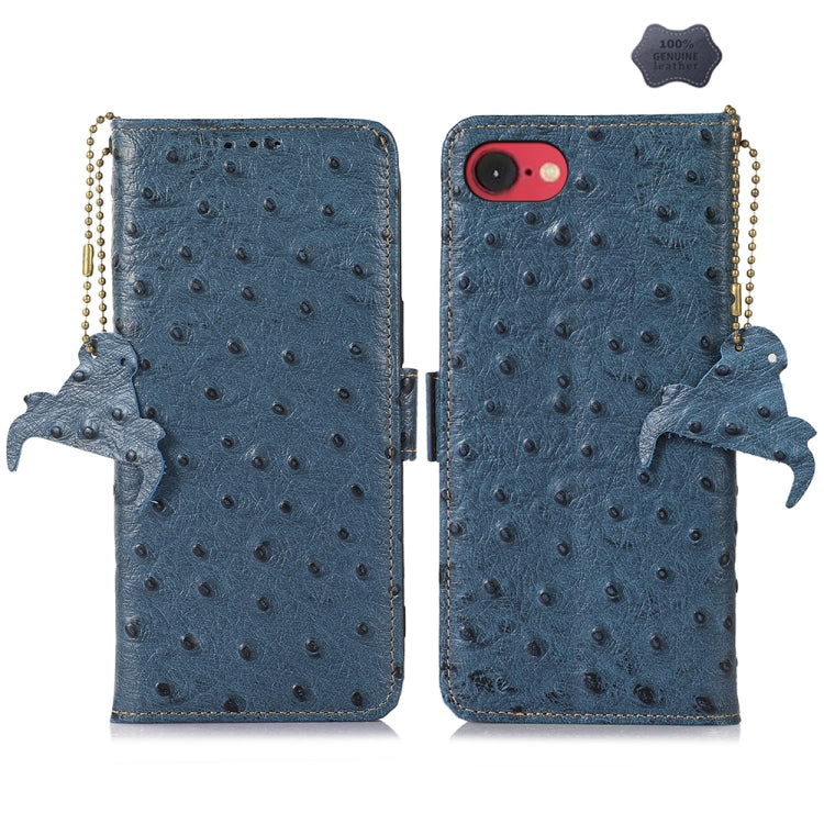 Ostrich Pattern Genuine Leather RFID Phone Case, For iPhone SE 2024, For iPhone 15 Pro Max, For iPhone 15 Pro, For iPhone 15 Plus, For iPhone 15, For iPhone 14 Plus, For iPhone 14, For iPhone 14 Pro