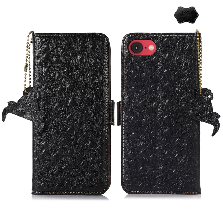 Ostrich Pattern Genuine Leather RFID Phone Case, For iPhone SE 2024, For iPhone 15 Pro Max, For iPhone 15 Pro, For iPhone 15 Plus, For iPhone 15, For iPhone 14 Plus, For iPhone 14, For iPhone 14 Pro