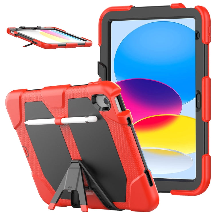 Rugged Silicone Hard PC Tablet Case with Holder, For iPad 10th Gen 10.9 2022