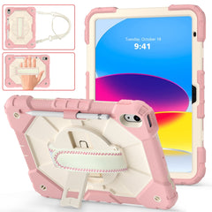 Contrast Color Robot Shockproof Silicon + PC Tablet Protective Case with Crossbody Rope, For iPad 10th Gen 10.9 2022