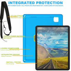 360 Rotation Stand EVA Hard PC Tablet Case with Strap, For iPad Pro 12.9 inch 2019 / 2021 / 2022