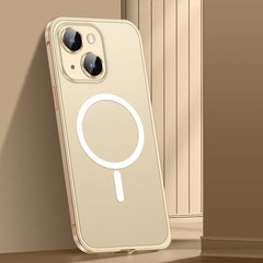 Spring Buckle Metal Frosted Magsafe Phone Case, For iPhone 14, For iPhone 14 Plus, For iPhone 14 Pro, For iPhone 14 Pro Max