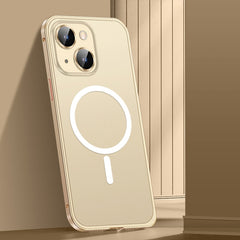 Spring Buckle Metal Frosted Magsafe Phone Case, For iPhone 14, For iPhone 14 Plus, For iPhone 14 Pro, For iPhone 14 Pro Max