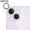 50pcs Tempered Glass CD Texture Back Camera Film, For iPhone 14 / 14 Plus (50 PCS)