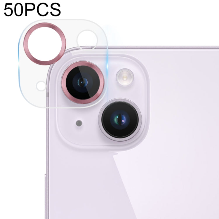 50pcs Tempered Glass CD Texture Back Camera Film, For iPhone 14 / 14 Plus (50 PCS)