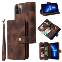 Multifunctional Card Slot Zipper Wallet Flip Leather Phone Case, For iPhone 13, For iPhone 13 Pro, For iPhone 13 Pro Max, For iPhone 14 Pro Max