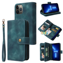 Multifunctional Card Slot Zipper Wallet Flip Leather Phone Case, For iPhone 13, For iPhone 13 Pro, For iPhone 13 Pro Max, For iPhone 14 Pro Max