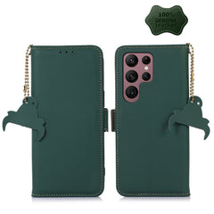 Genuine Leather Magnetic RFID Leather Phone Case, For Samsung Galaxy S22 Ultra 5G, For Samsung Galaxy S23+ 5G, For Samsung Galaxy S23 5G, For Samsung Galaxy S23 Ultra 5G