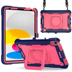 For iPad 10th Gen 10.9 2022 / Navy Blue + Rose Red