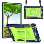 For Samsung Galaxy Tab S7+ / S8+ / S7 FE / Navy Blue + Yellow Green