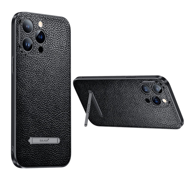 SULADA Invisible Bracket Leather Back Cover Phone Case, For iPhone 14, For iPhone 14 Plus, For iPhone 14 Pro, For iPhone 14 Pro Max