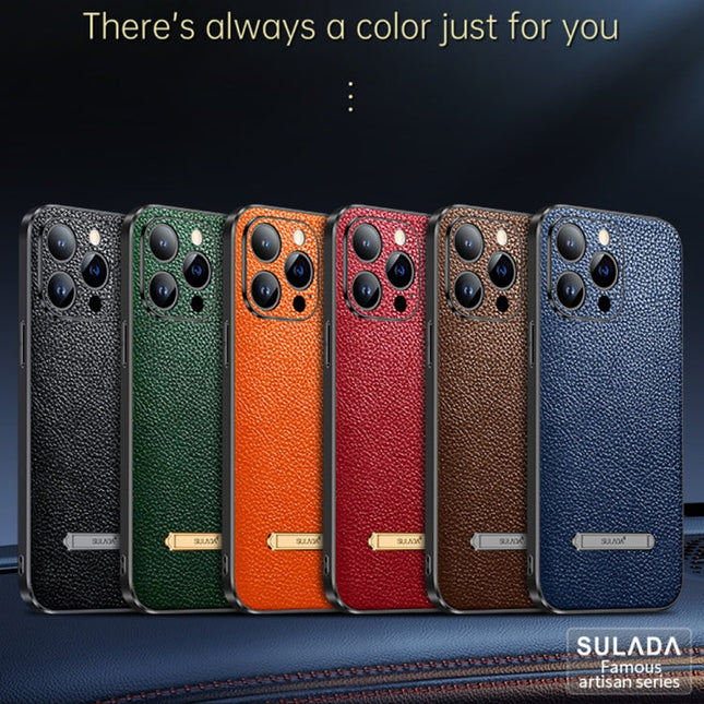 SULADA Invisible Bracket Leather Back Cover Phone Case