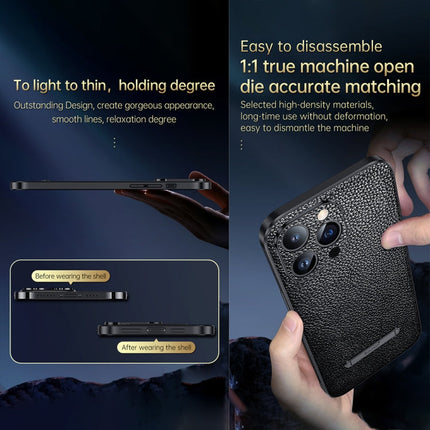 SULADA Invisible Bracket Leather Back Cover Phone Case