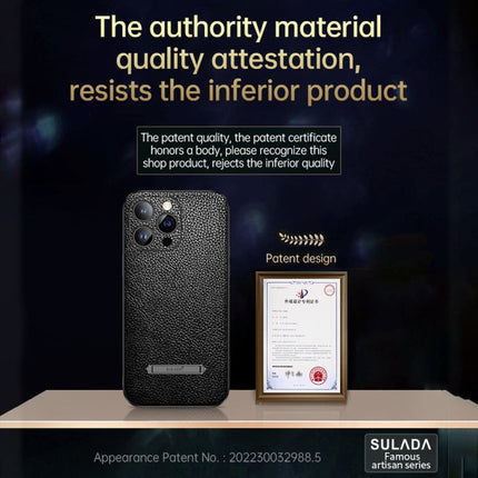 SULADA Invisible Bracket Leather Back Cover Phone Case