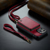 JEEHOOD C22 Series Zipper Wallet Phone Case with Long and Short Lanyard, For iPhone 14, For iPhone 14 Plus, For iPhone 14 Pro, For iPhone 14 Pro Max