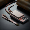 JEEHOOD C22 Series Zipper Wallet Phone Case with Long and Short Lanyard, For iPhone 14, For iPhone 14 Plus, For iPhone 14 Pro, For iPhone 14 Pro Max