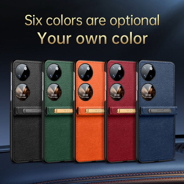 SULADA Invisible Bracket Leather Back Cover Phone Case