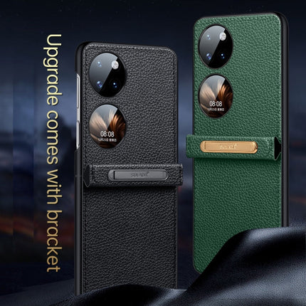 SULADA Invisible Bracket Leather Back Cover Phone Case