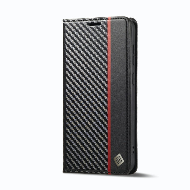 LC.IMEEKE Carbon Fiber PU + TPU Horizontal Flip Leather Phone Case, For Samsung Galaxy S23 5G, For Samsung Galaxy S23+ 5G, For Samsung Galaxy S23 Ultra 5G