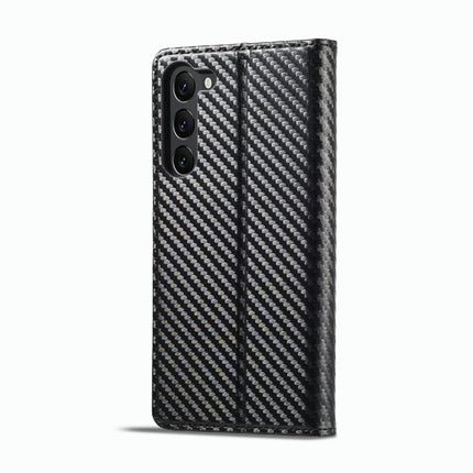 LC.IMEEKE Carbon Fiber PU + TPU Horizontal Flip Leather Phone Case, For Samsung Galaxy S23 5G, For Samsung Galaxy S23+ 5G, For Samsung Galaxy S23 Ultra 5G