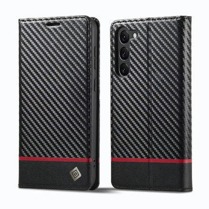 LC.IMEEKE Carbon Fiber PU + TPU Horizontal Flip Leather Phone Case, For Samsung Galaxy S23 5G, For Samsung Galaxy S23+ 5G, For Samsung Galaxy S23 Ultra 5G