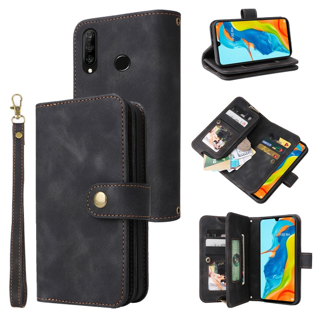 Multifunctional Card Slot Zipper Wallet Leather Phone Case, For Huawei P30 Lite, For Huawei P30 Pro, For Huawei P40 Pro, For Huawei P Smart Z