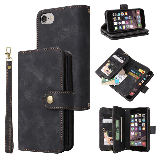 Multifunctional Card Slot Zipper Wallet Leather Phone Case, For iPhone SE 2022 / SE 2020 / 8 / 7, For iPhone 6s / 6, For iPhone 6s Plus / 6 Plus, For iPhone 8 Plus / 7 Plus