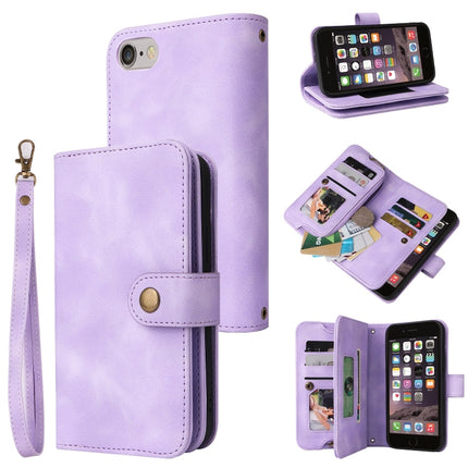 Multifunctional Card Slot Zipper Wallet Leather Phone Case, For iPhone SE 2022 / SE 2020 / 8 / 7, For iPhone 6s / 6, For iPhone 6s Plus / 6 Plus, For iPhone 8 Plus / 7 Plus