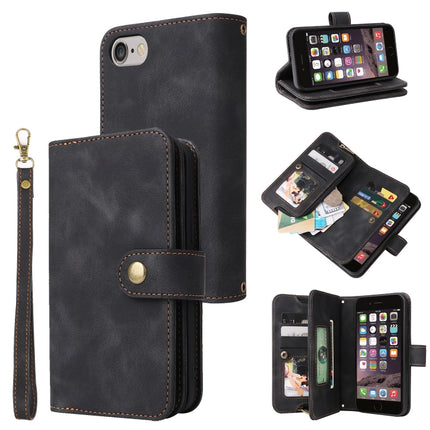 Multifunctional Card Slot Zipper Wallet Leather Phone Case, For iPhone SE 2022 / SE 2020 / 8 / 7, For iPhone 6s / 6, For iPhone 6s Plus / 6 Plus, For iPhone 8 Plus / 7 Plus