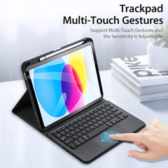 DUX DUCIS Bluetooth Keyboard Leather Case with Touchpad & Smart Sleep Function, For iPad 10th Gen 10.9 2022