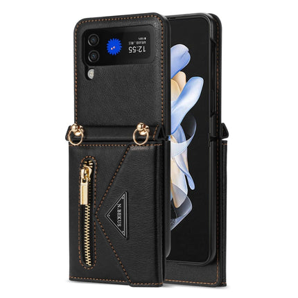N.BEKUS Side Zipper Folding Phone Leather Case, For Samsung Galaxy Z Flip3 5G, For Samsung Galaxy Z Flip4
