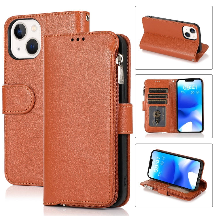 Microfiber Zipper Leather Phone Case, For iPhone 14 Pro Max, For iPhone 14 Pro, For iPhone 14, For iPhone 14 Plus