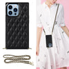 Crossbody Rhombic Microfiber Leather Phone Case, For iPhone 14, For iPhone 14 Plus, For iPhone 14 Pro, For iPhone 14 Pro Max