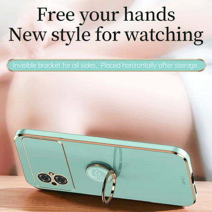 XINLI Straight Edge 6D Electroplate TPU Phone Case with Ring Holder