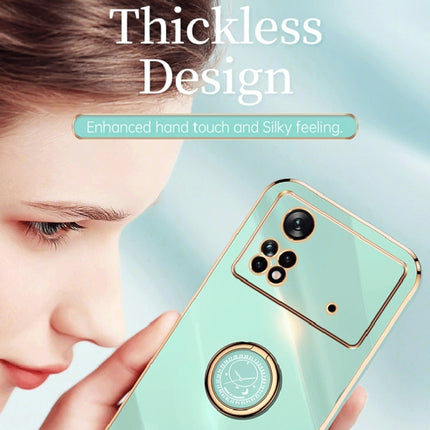 XINLI Straight Edge 6D Electroplate TPU Phone Case with Ring Holder