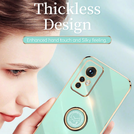 XINLI Straight Edge 6D Electroplate TPU Phone Case with Ring Holder