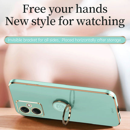XINLI Straight Edge 6D Electroplate TPU Phone Case with Ring Holder