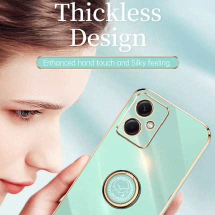 XINLI Straight Edge 6D Electroplate TPU Phone Case with Ring Holder