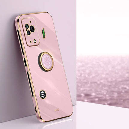 XINLI Straight Edge 6D Electroplate TPU Phone Case with Ring Holder