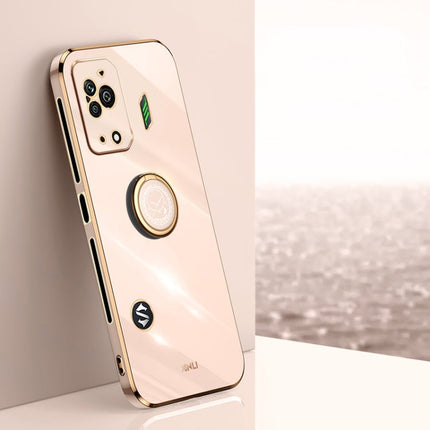 XINLI Straight Edge 6D Electroplate TPU Phone Case with Ring Holder