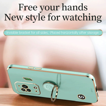 XINLI Straight Edge 6D Electroplate TPU Phone Case with Ring Holder