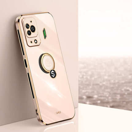 XINLI Straight Edge 6D Electroplate TPU Phone Case with Ring Holder