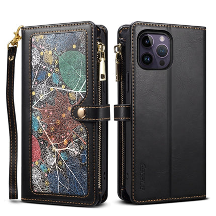 ESEBLE Star Series Lanyard Zipper Wallet RFID Leather Case, For iPhone 12 Pro, For iPhone 12, For iPhone 11 Pro Max, For iPhone 11 Pro, For iPhone 11, For iPhone SE 2022 / SE 2020 / 8 / 7, For iPhone XS Max, For iPhone XS / X