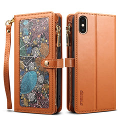 ESEBLE Star Series Lanyard Zipper Wallet RFID Leather Case, For iPhone 11 Pro Max, For iPhone 11 Pro, For iPhone 11, For iPhone SE 2022 / SE 2020 / 8 / 7, For iPhone XS Max, For iPhone XS / X, For iPhone XR, For iPhone 8 Plus / 7 Plus, For iPhone 6s / 6