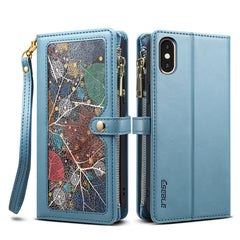 ESEBLE Star Series Lanyard Zipper Wallet RFID Leather Case, For iPhone XR, For iPhone 8 Plus / 7 Plus, For iPhone 6s / 6, For iPhone 6s Plus / 6 Plus