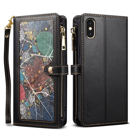 ESEBLE Star Series Lanyard Zipper Wallet RFID Leather Case, For iPhone XR, For iPhone 8 Plus / 7 Plus, For iPhone 6s / 6, For iPhone 6s Plus / 6 Plus