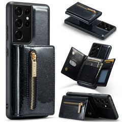 DG.MING M3 Series Glitter Powder Card Bag Leather Case, For Google Pixel 6, For Samsung Galaxy S20 FE, For iPhone 11 Pro, For Samsung Galaxy S21 5G, For iPhone 11 Pro Max, For Samsung Galaxy S21 Ultra 5G