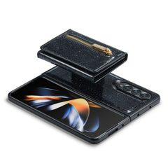 DG.MING M3 Series Glitter Powder Card Bag Leather Case, For Samsung Galaxy Z Fold3 5G, For Samsung Galaxy Z Fold4 5G